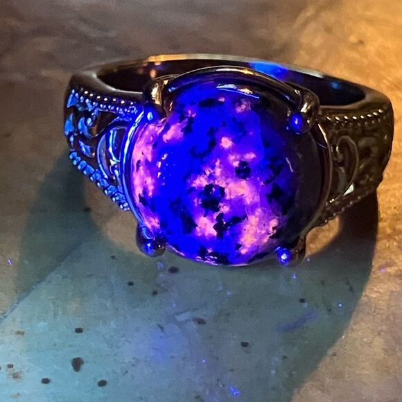 Natural Yooperlite Sterling Silver Ring Size 8 - Picture 10 of 10